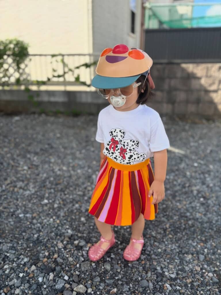 2歳娘が一人で完成させたコーディネート