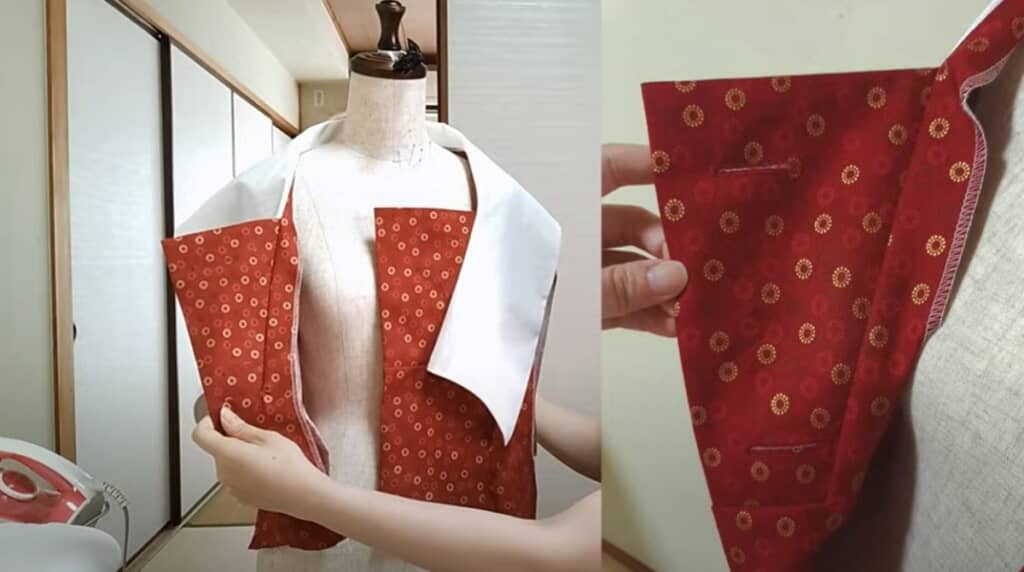 襟と本体を縫い合わせました