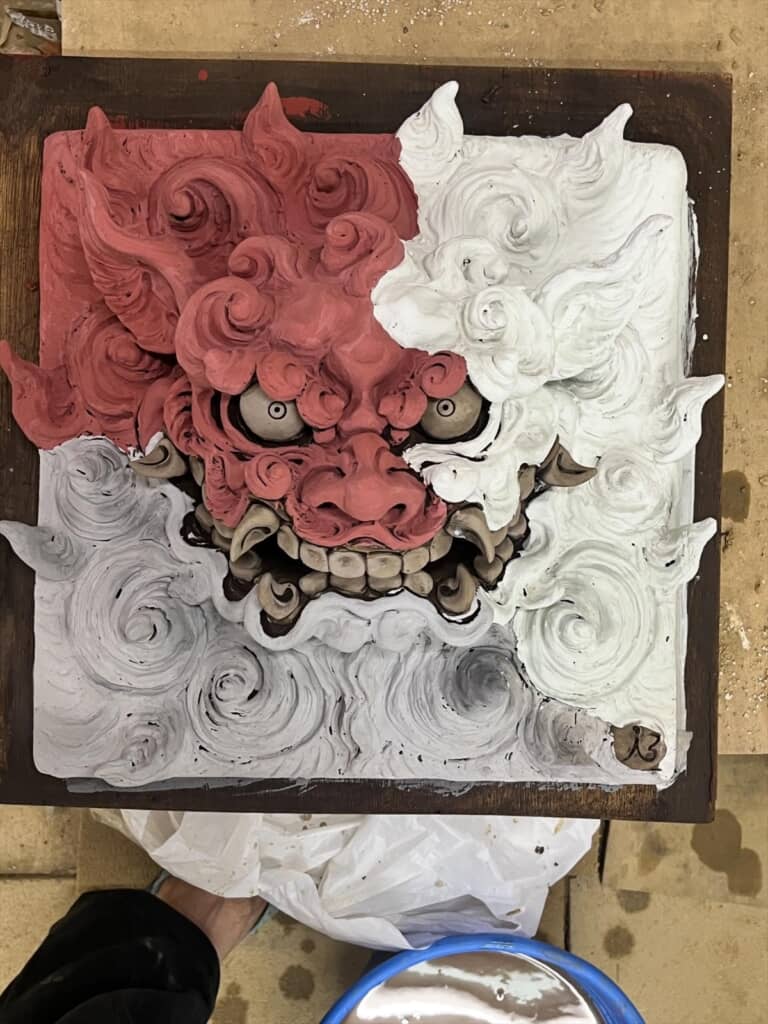 焼いたら予想外の色になったシーサー