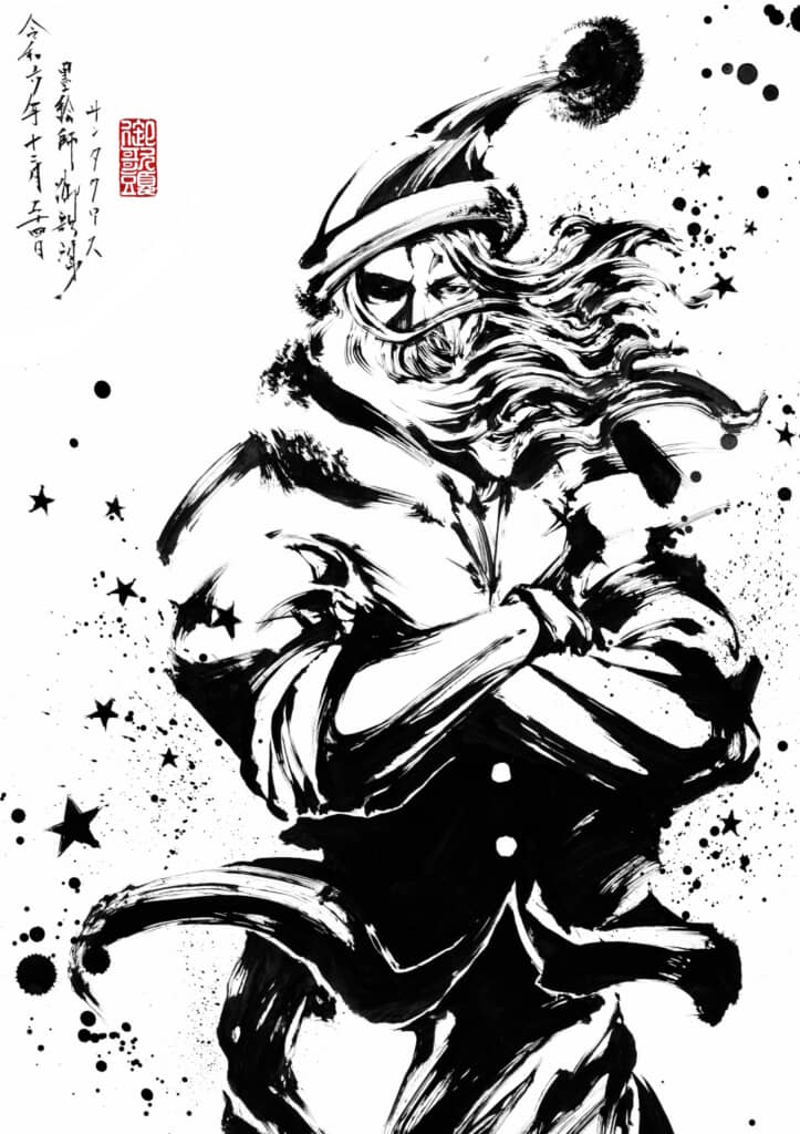 油絵 絵画【サンタの里】 公式ショップ】 一番小さい油絵○24K純金太陽の日の出赤富士山