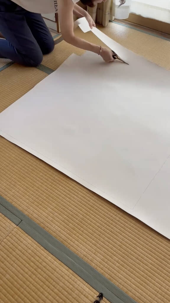 クッションフロアをカットして……