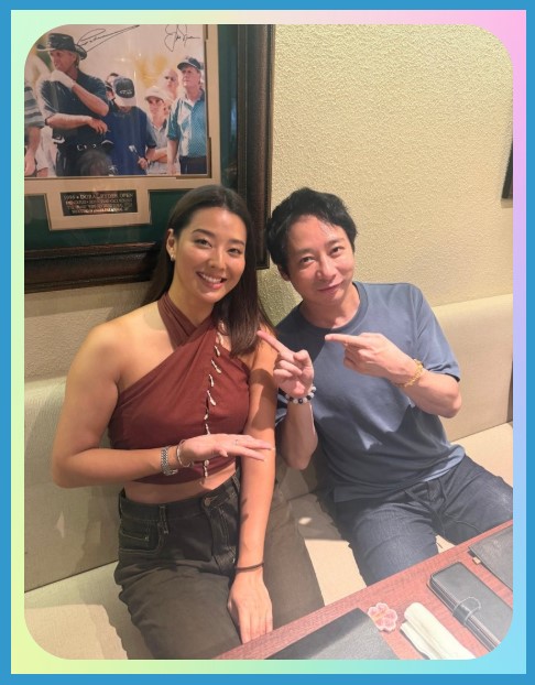 すみれ＆いしだ壱成さんの異母兄妹ショット