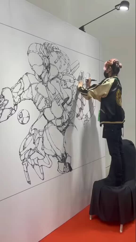 巨大漫画のライブペイント