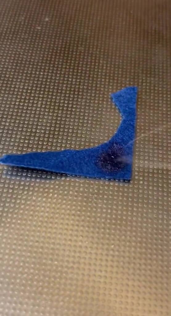 フェルトから白煙が出ているところ