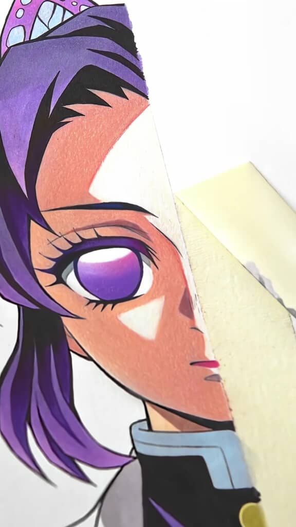 マスキングテープをはがすところ