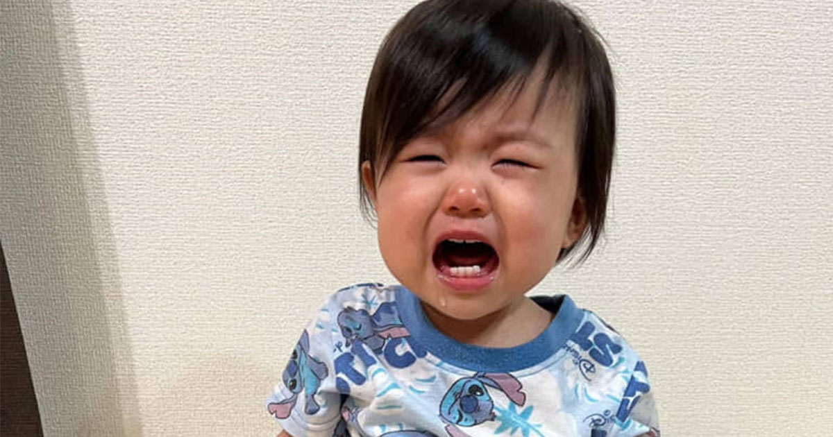 ギャン泣きする11カ月赤ちゃん、クッションにダイブ→ママが見てみると……　まさかの光景に「悲しみが伝わるよ」「かわいい妖怪かと」（1/2） | 育児 ねとらぼ