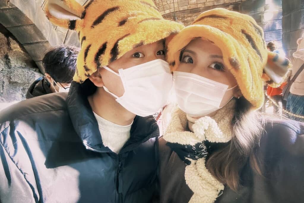 東京ディズニーランドで撮った仲良しショット