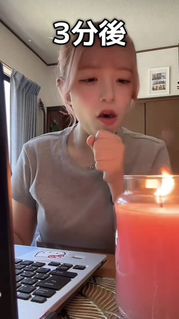 わざとらしく咳き込み始めたthinaさん