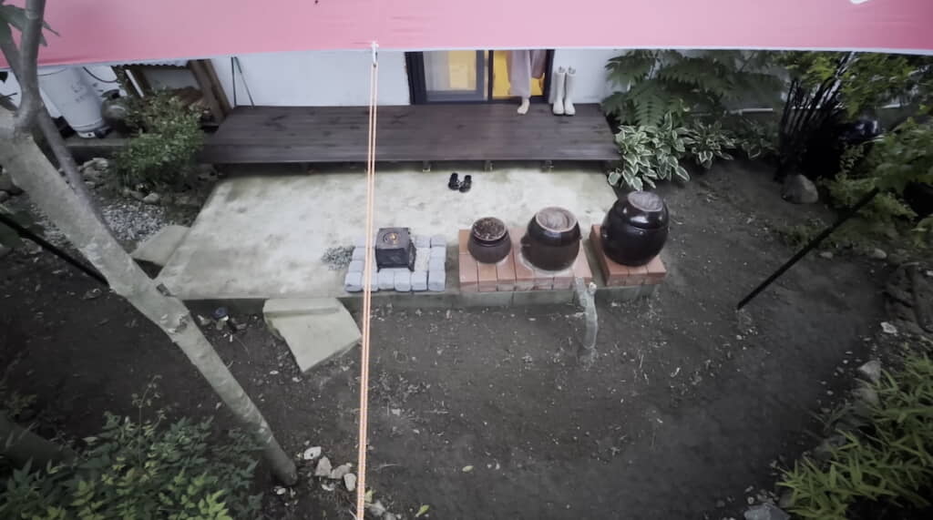 新しい池を作るテラス周りのスペース