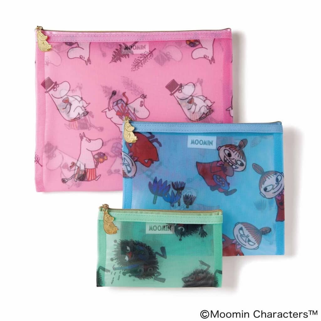 「ムーミン」のメッシュポーチ3点セット