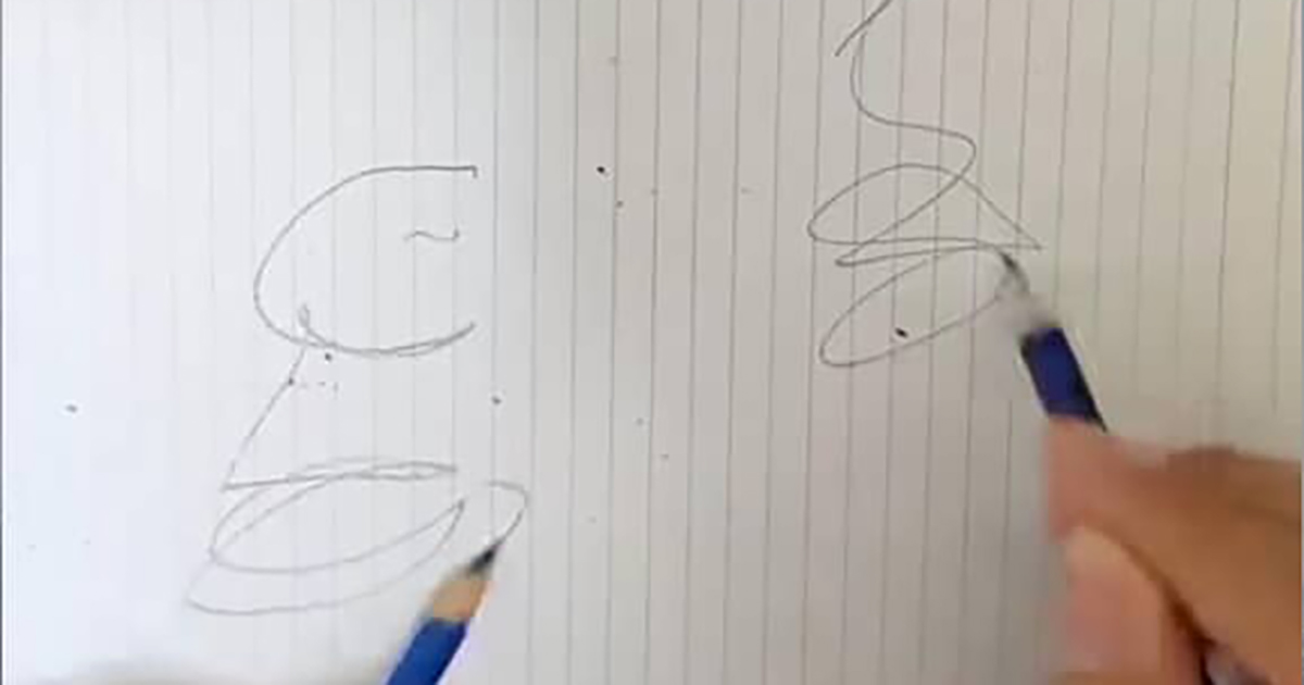 な、なんでそうなんの？」 両手で適当に線を引いたと思ったら…… 美大生