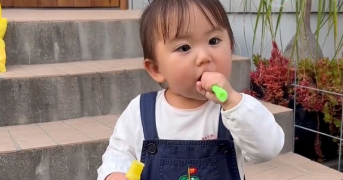 しゃぼん玉をしたがる1歳娘に、ママが「ふーふーだよ～」と教えたら……　“かわいすぎる9秒間”が73万再生「LINEの通知音これにしたい」「一瞬で疲れ吹き飛んだ」（1/2） | 育児 ねとらぼ