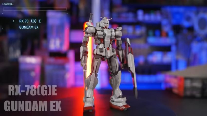 「ガンダムEX」のプラモデルを組んだ状態