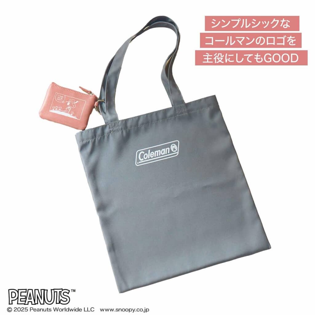 コールマン×スヌーピーの両A面トートバッグ＆キーチェーン付きコインケース