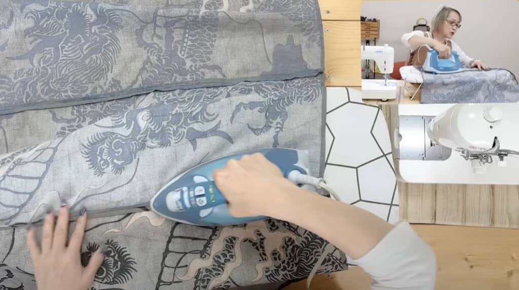 縫い代にアイロンをかけます