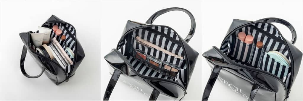 裏地は黒×白のストライプ