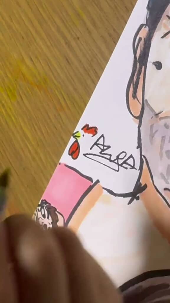 最後にサインを入れます