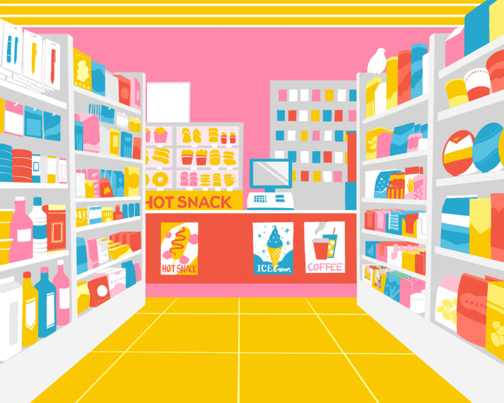 「鳥」が隠れているコンビニ