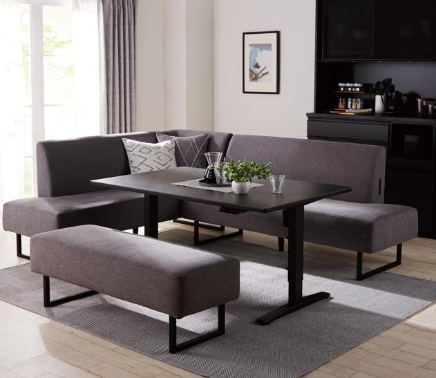 セラミック昇降電動ダイニングテーブルJT341　幅135㎝