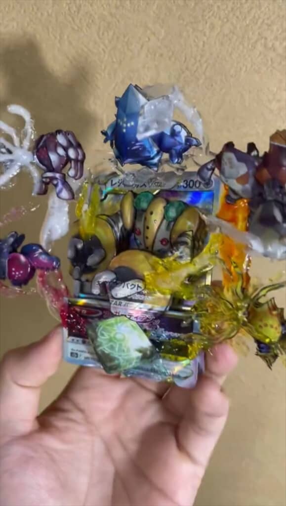 レジギガスのポケモンカードのシャドーボックス作品