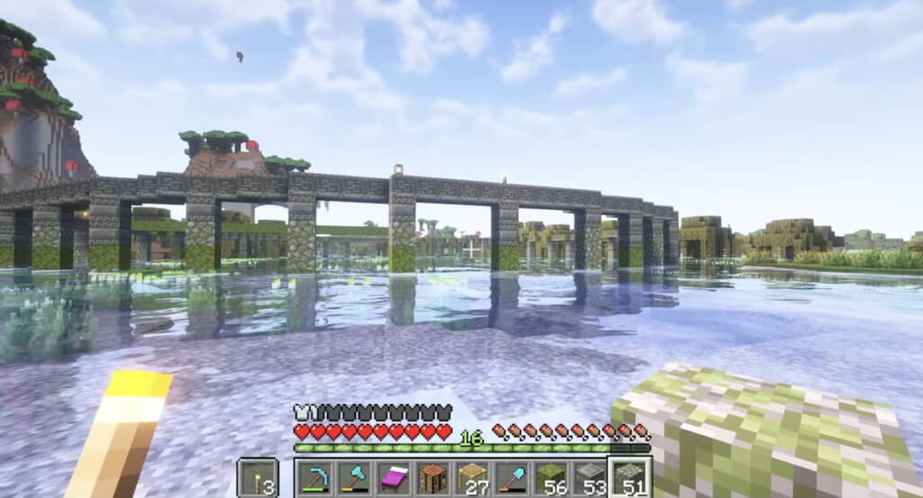 直径61マスの円と柱を作成