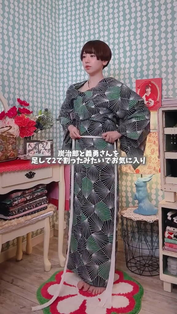 炭治郎と義勇を連想させる柄の浴衣