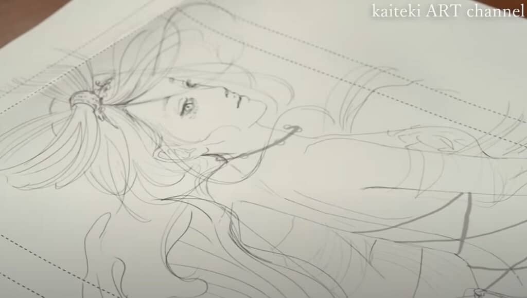 紙に描いた下絵