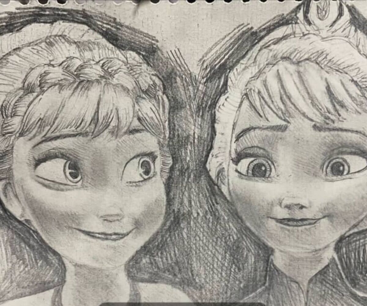 【一点物】Disney アナと雪の女王　線画　アート　絵画　アメリカ　鉛筆画 一点物】Disney アナと雪の女王 線画 アート 絵画 アメリカ