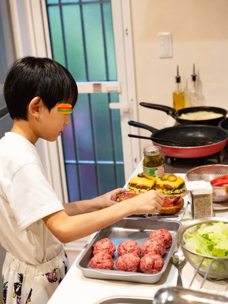 手作りのハンバーガー！