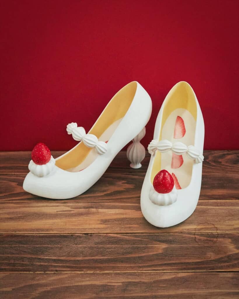 3Dプリンターで作ったショートケーキの靴