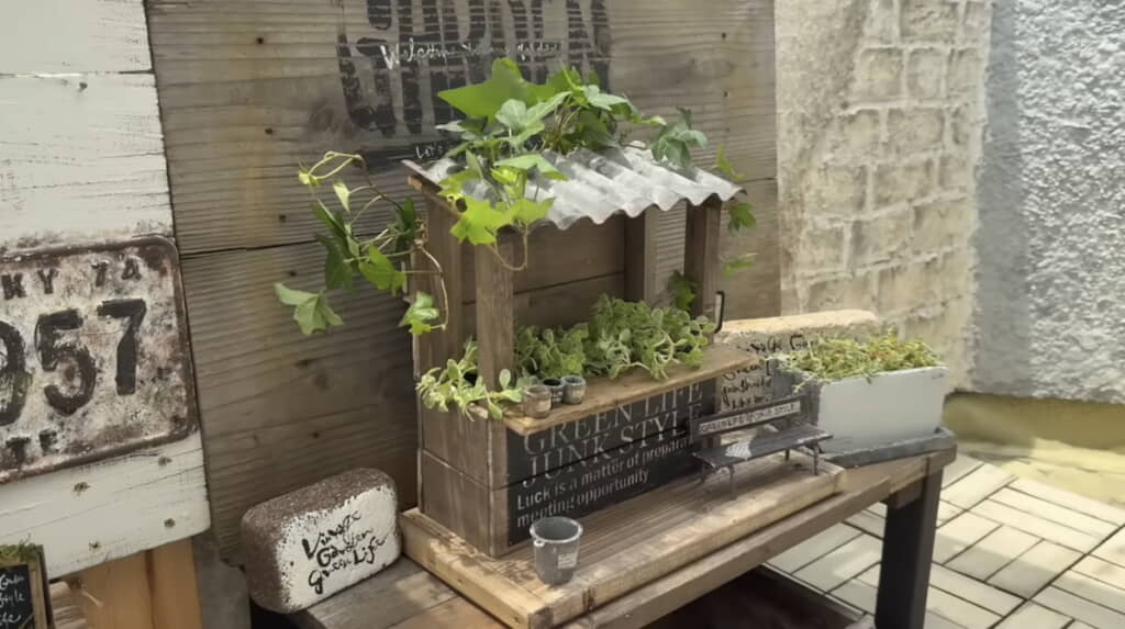 完成した「ガーデンCAFEプランター」
