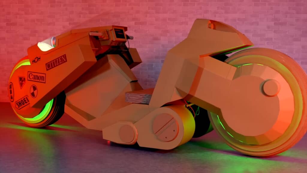 ダンボールで作る「AKIRA」の主人公・金田正太郎のバイク