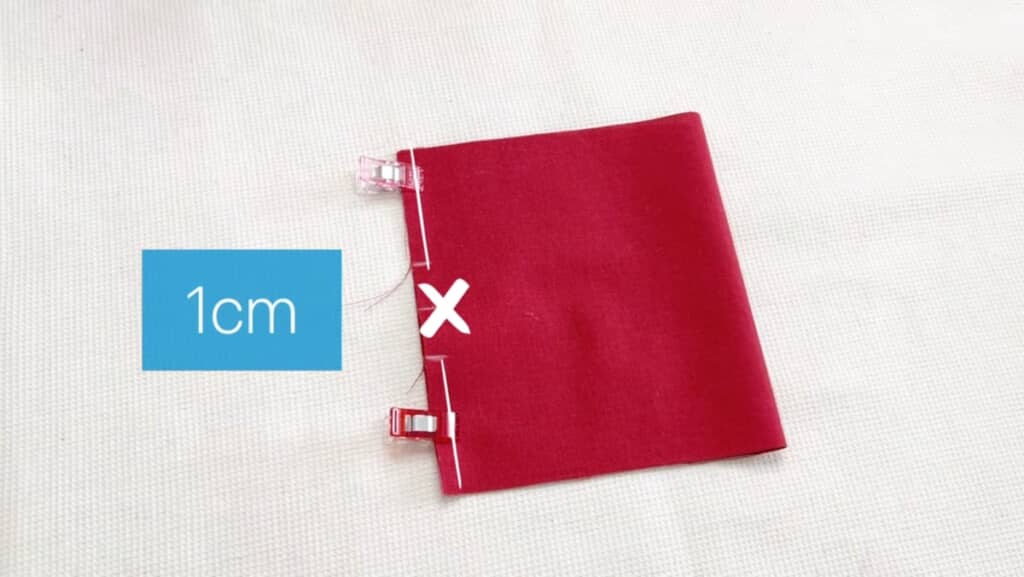 バツ印のところは縫わない