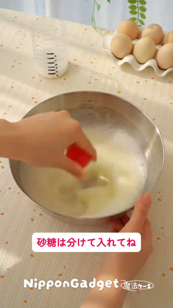 手作りミキサーで混ぜていく