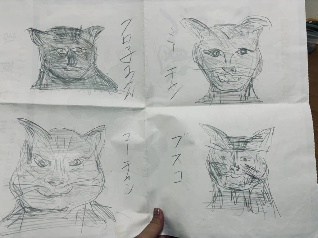 父が描いていたのは野良猫の似顔絵！