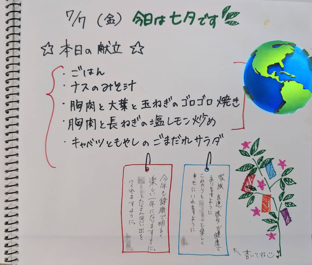 2人の願い事がほほ笑ましい