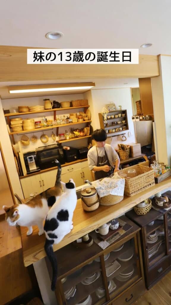 妹ちゃんのために料理するお兄ちゃん