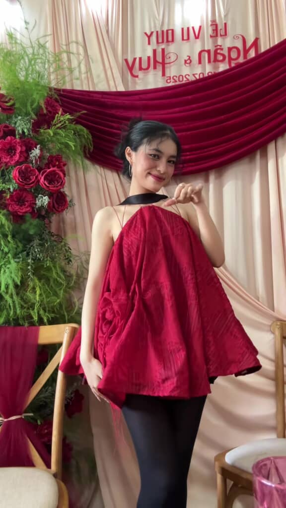 赤い布ドレス・完成