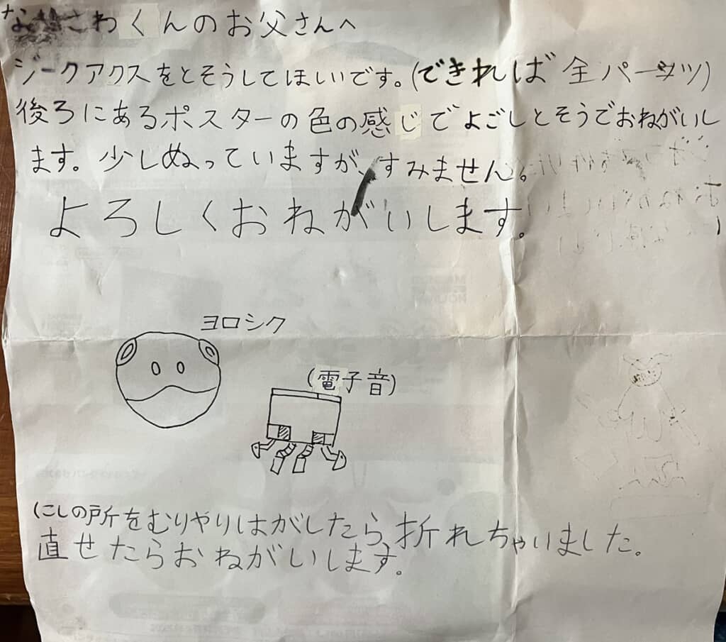 息子の友人からの手紙