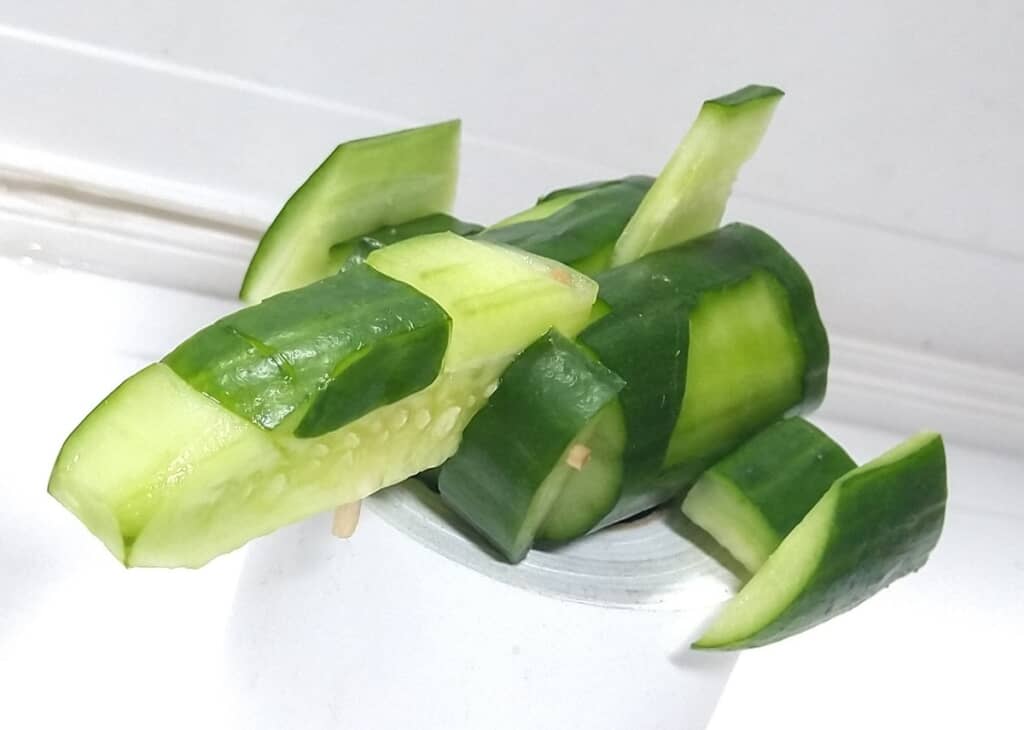 キュウリで作ったコアファイター型の精霊馬