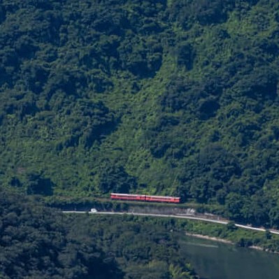 山深くを走る列車→すぐ後ろを見ると……　「すごーい！」岡山に実在する“衝撃的な景色”に「こんな所によう作ったな」（1/3） | 電車 ねとらぼ