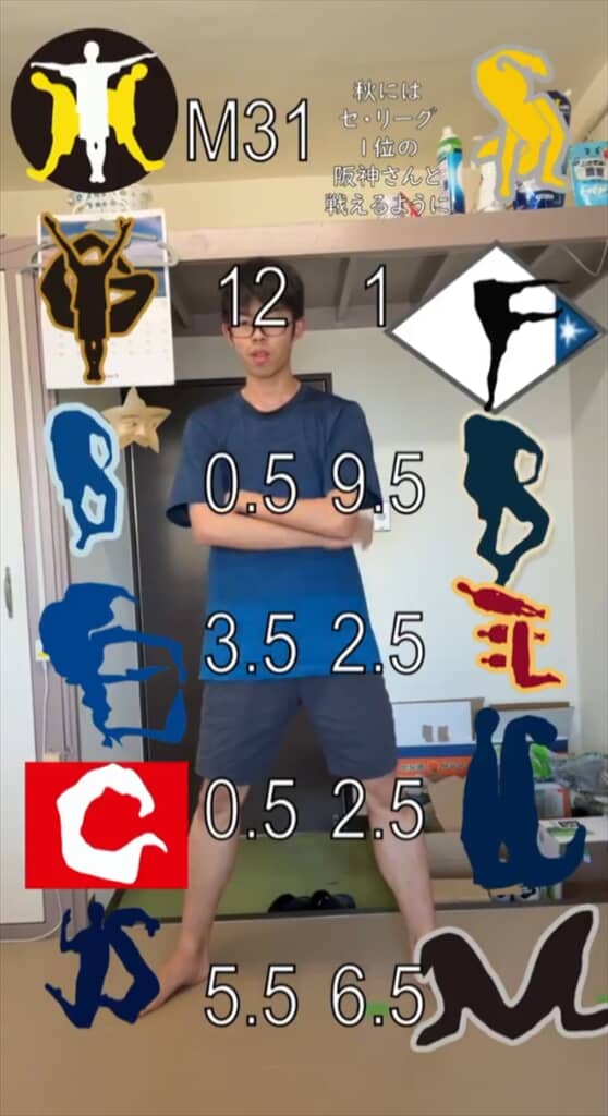 体を張ってプロ野球12球団のロゴを再現する阪大生