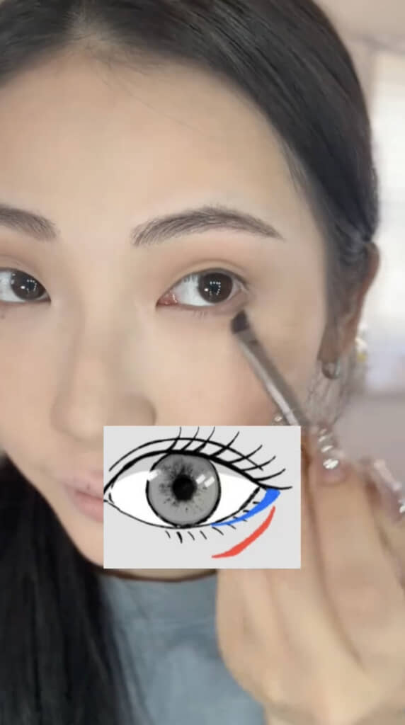 特徴的な目尻のライン