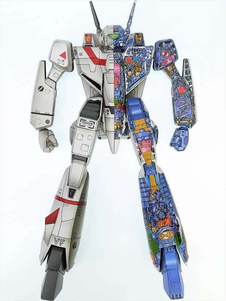 透視図風イラスト塗りのPLAMAX VF-1J バトロイドバルキリー