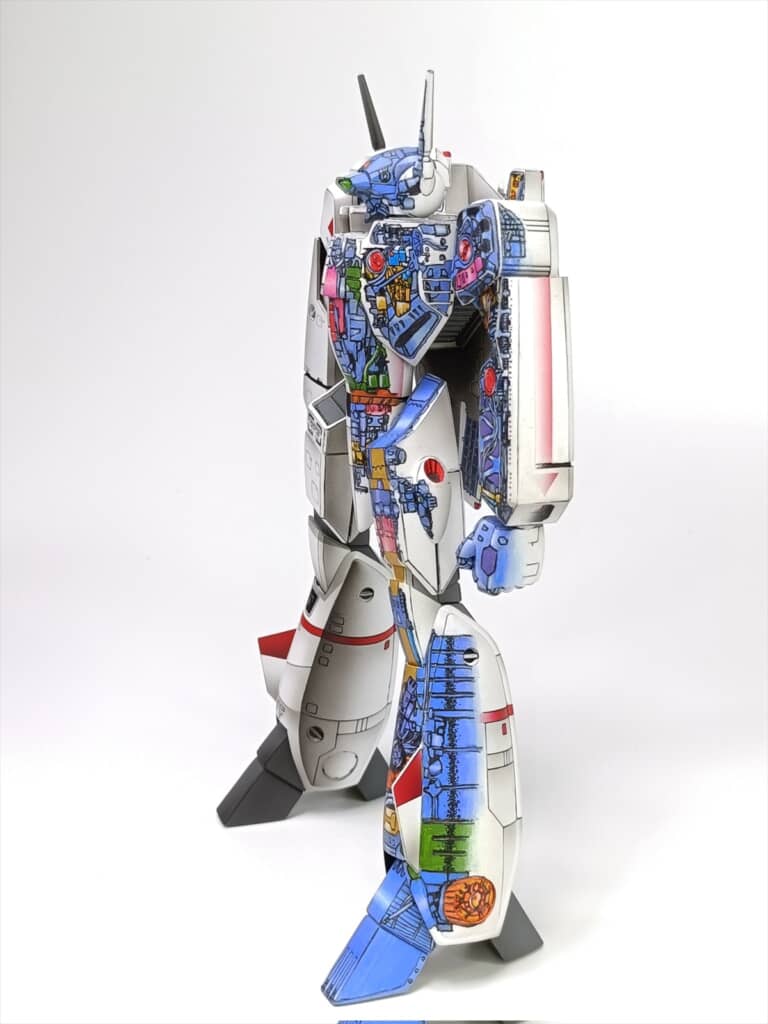 透視図風イラスト塗りのPLAMAX VF-1J バトロイドバルキリー
