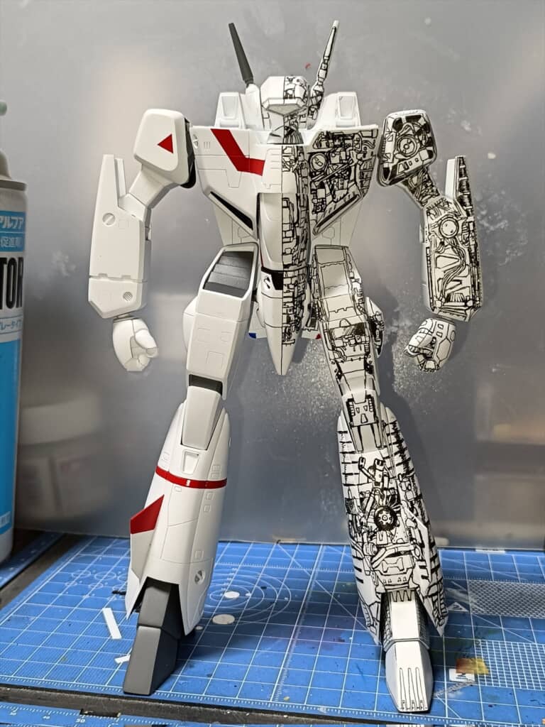 透視図風イラスト塗りのPLAMAX VF-1J バトロイドバルキリー