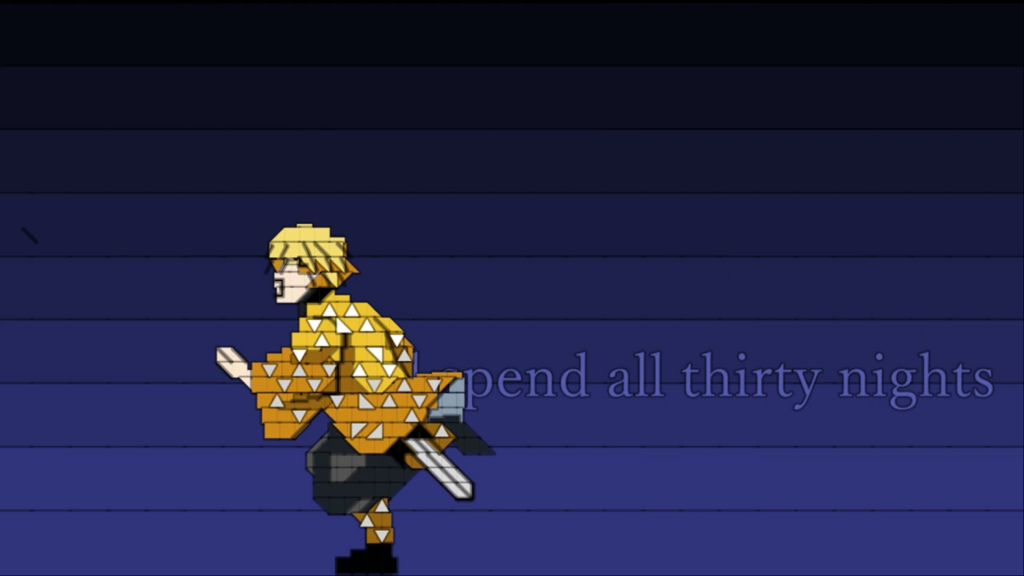 画面上を駆け抜けていく我妻善逸