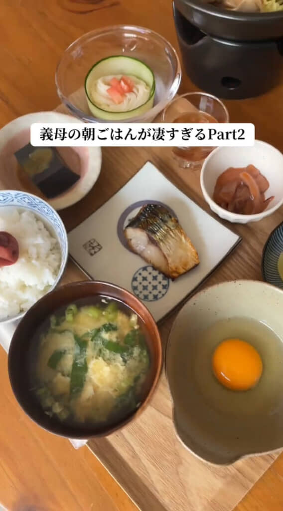 旅館のような朝食に驚き