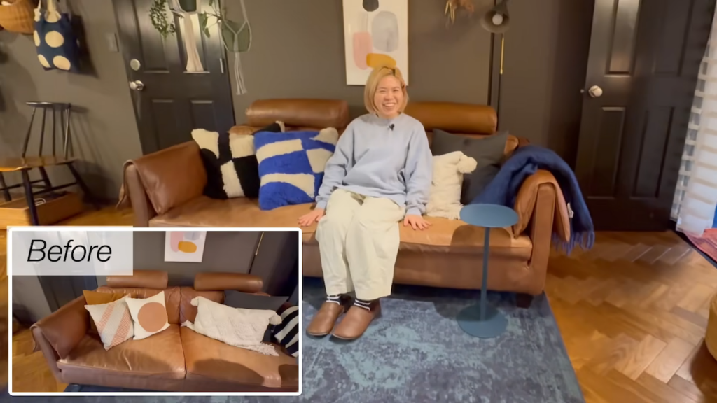 同じ家具でも、合わせる布の色を変えるだけで印象が激変