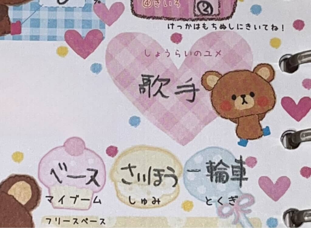 小学5年生のころのプロフィール帳